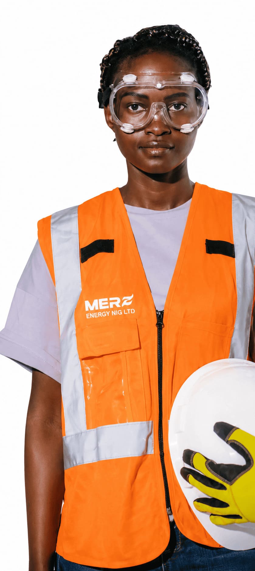 Energy industry worker operating safely in an industrial environment